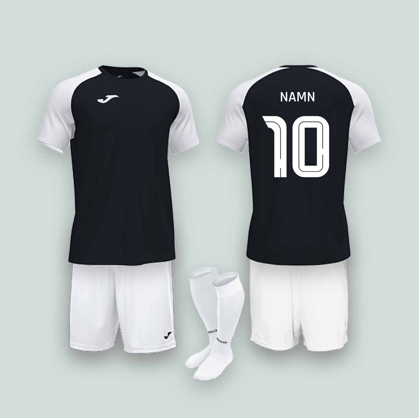 Joma Academy IV Svart/Vit med namn och nummer + Strumpor