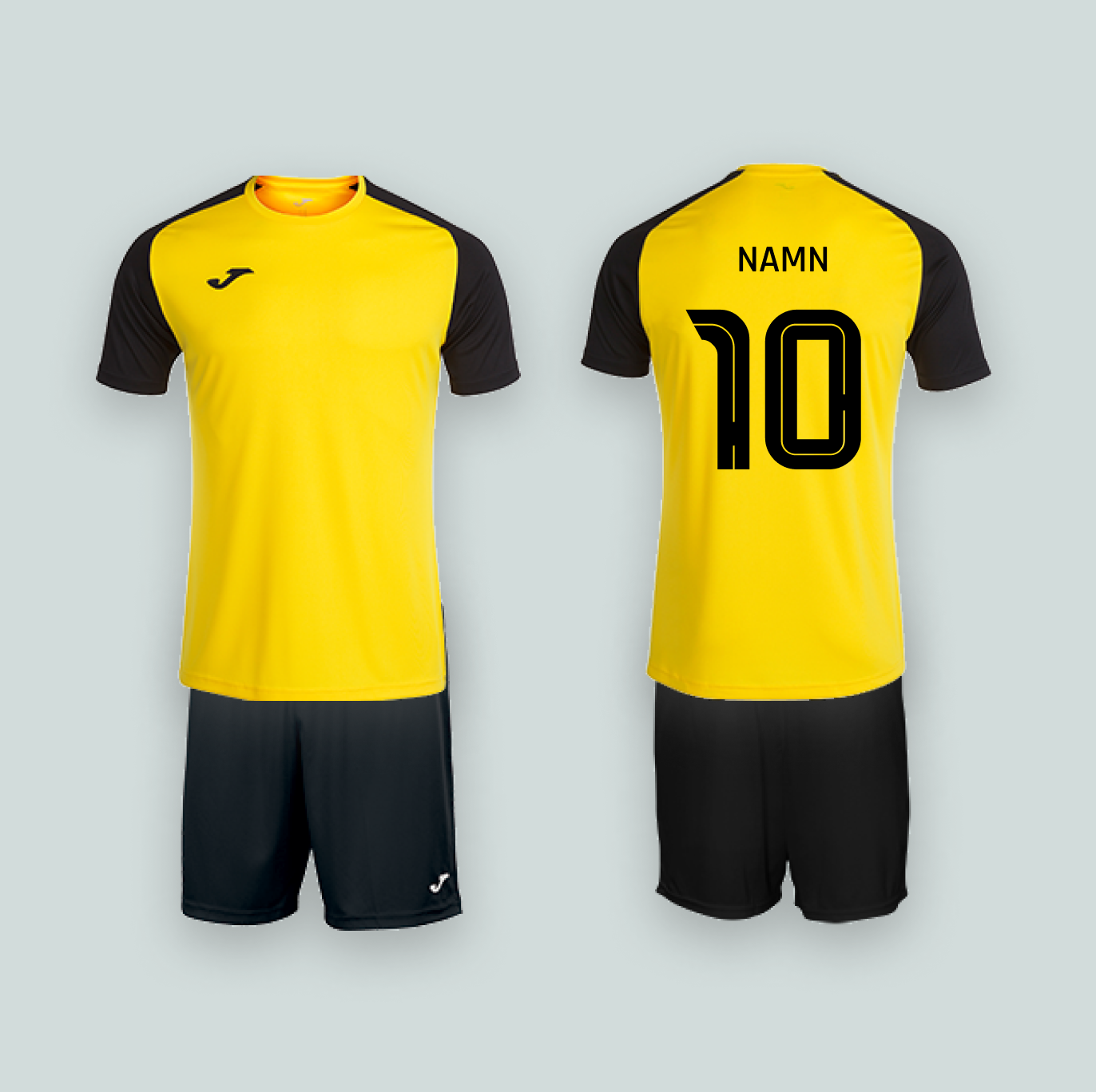 Joma Academy IV Gul/Svart med namn och nummer